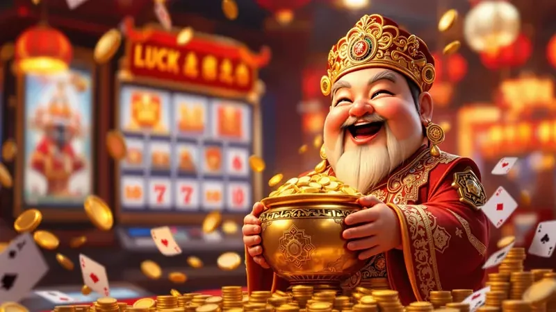 Visual permainan slot dengan simbol dan reel di HP777