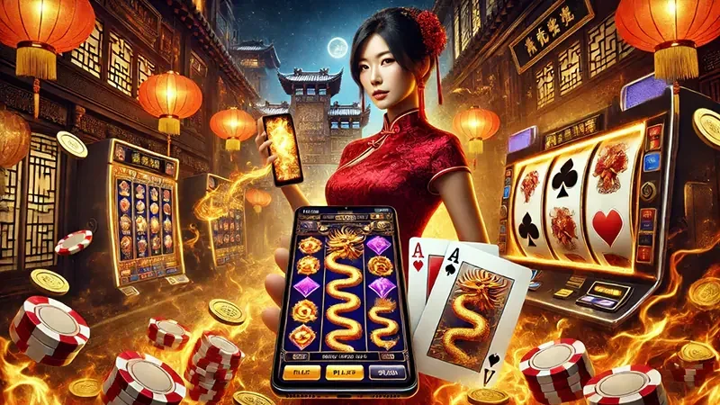 Reel dan simbol permainan slot pada layar mobile